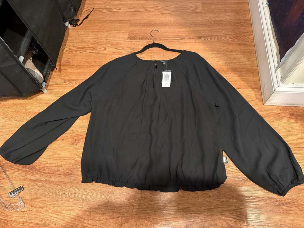 Torrid Black Georgette Long Sleeve Bubble Hem Blouse Size 2X